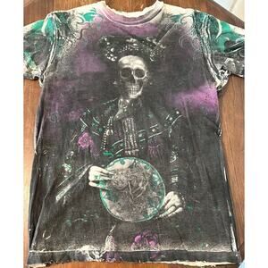 AFFLICTION Men's Short Sleeve T-Shirt DRAGON QUEEN Crewneck tattoo Biker Medium